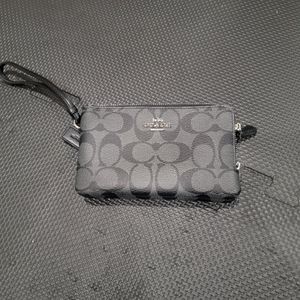 Coach double zipper wristlet